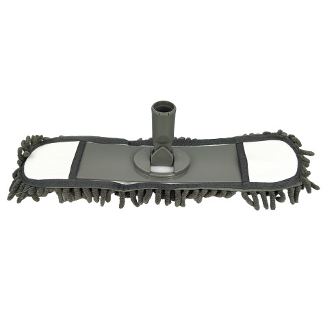 Основание для швабры пластиковое 39*8,5*6 см с тряпкой лапша без ручки Графит Baizheng