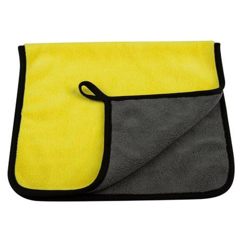 Салфетка микрофибра 30х60 см 500 гp/м² супервпитывающая двусторон серо-желтый CM-08 Рыжий кот