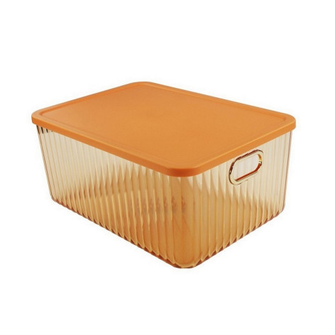 Контейнер пластиковый 363х260х165 мм крышка тонированный оранжевый Волна Baizheng