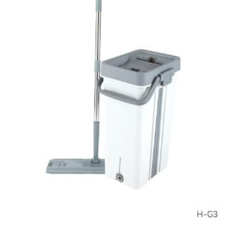 Набор ведро пластиковое с отжимом 12 л + швабра металл вращение 360° под упак Baizheng