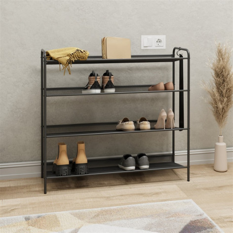 Подставка металлическая для обуви 4-х ярусная  87х26х79,5 см графит Женева 34 ЗМИ