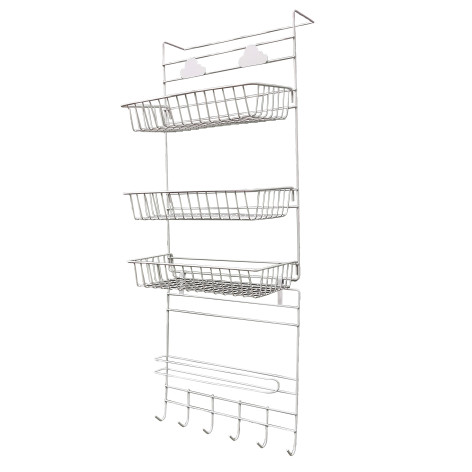 Полка металлическая для кухни 3-х ярусная 30*14*66 см подвесная белый CY-0115 Baizheng
