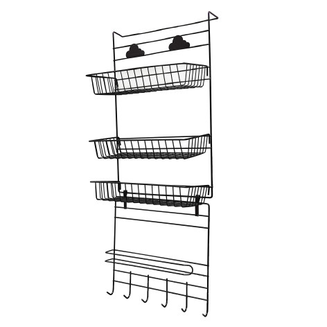 Полка металлическая для кухни 3-х ярусная 30*14*66 см подвесная черный CY-0115 Baizheng