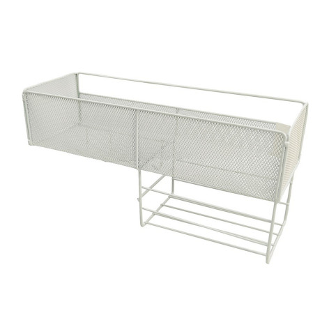 Полка металлическая для ванной 1 ярусная 30.5х10.2х4 см на смеситель белый Baizheng