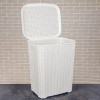 Мини картинка Корзина пластиковая для белья 40 л 380х320х460 мм с крышкой белый Вязь Violet