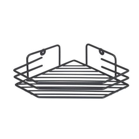 Полка металлическая для ванной 1 ярус угол 20,5*20,5*6,5 см термопласт покрыт графит Рыжий кот