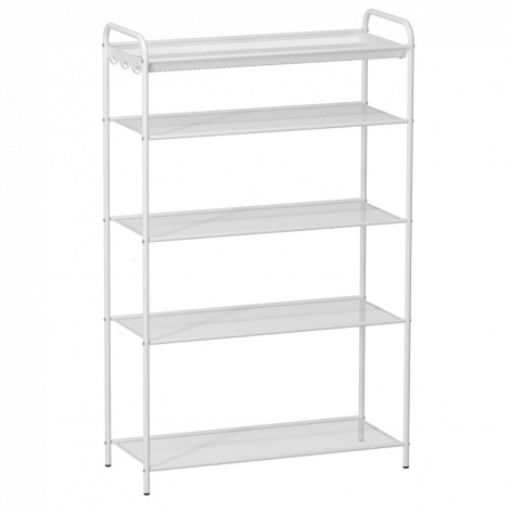 Подставка металлическая для обуви 5-ти ярусная 65х30х95 см белый Верона 25 ЗМИ