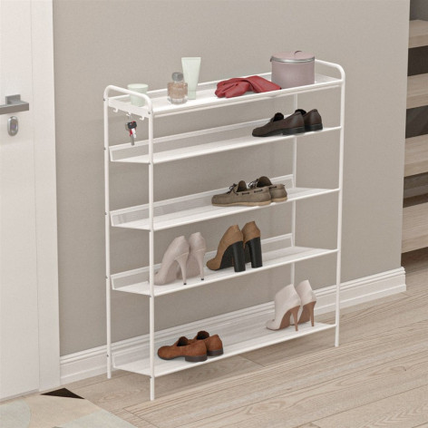 Подставка металлическая для обуви 5-ти ярусная 87х27х106 см белый Женева 35 ЗМИ