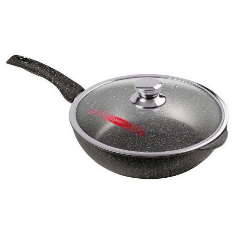 Сотейник алюминиевый 28х8,2 см стекл крышка под упак Гранит Горница