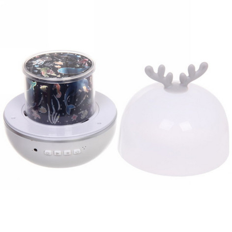 Диско шар 3 цвета 5 реж 6 картинок батарейки USB 4*АAА Fantasy - Олененок