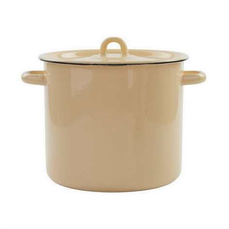 Кастрюля эмалированная 5,5 л петля палевый Стальэмаль