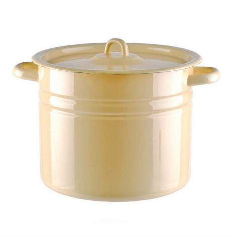 Кастрюля эмалированная 8 л петля палевый Стальэмаль