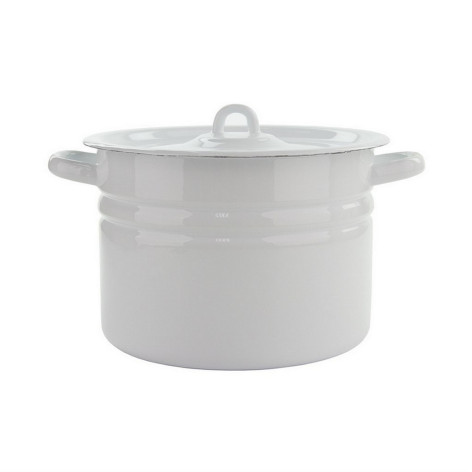 Кастрюля эмалированная 8 л петля светлый Стальэмаль