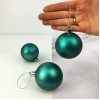Мини картинка Набор пластиковых шаров d-6 см 3 шт темный нефрит Матовый Серпантин