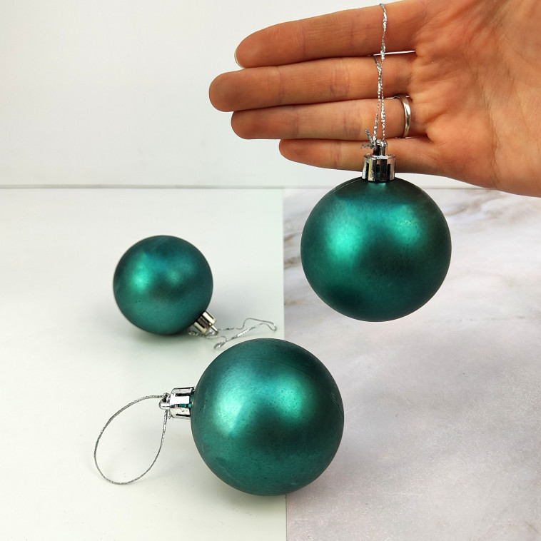 Изображение Набор пластиковых шаров d-6 см 3 шт темный нефрит Матовый Серпантин