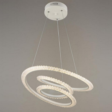 Люстра светодиодная 1 плафон 52*80 см 52Вт 10750LM 3 цвета 25м2 пульт белый Baizheng