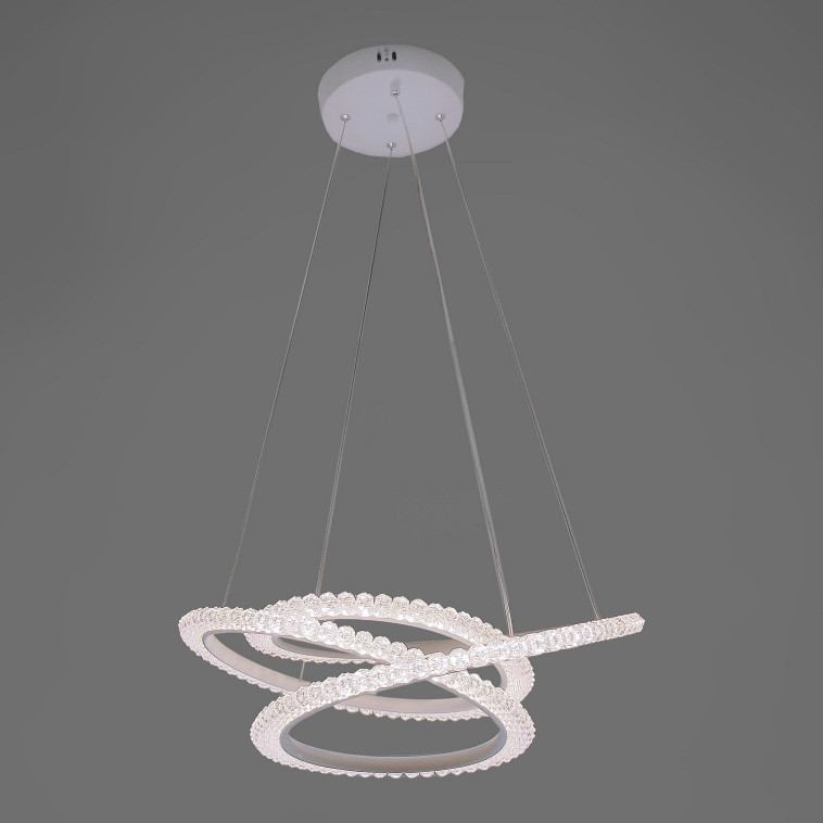 Фото Люстра светодиодная 1 плафон 56*39*80 см 52 Вт 13000LM 25м2 3 цвета пульт белый Baizheng