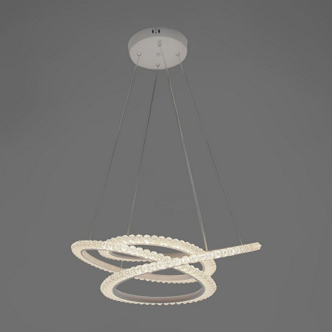 Люстра светодиодная 1 плафон 56*39*80 см 52 Вт 13000LM 25м2 3 цвета пульт белый Baizheng