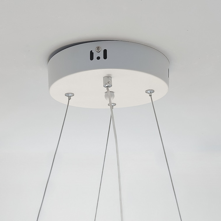 Рисунок Люстра светодиодная 1 плафон 56*39*80 см 52 Вт 13000LM 25м2 3 цвета пульт белый Baizheng