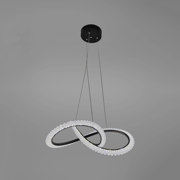 Фото Люстра светодиодная 1 плафон 57*80 см 43Вт 10750LM 20м2 3 цвета пульт черный Baizheng