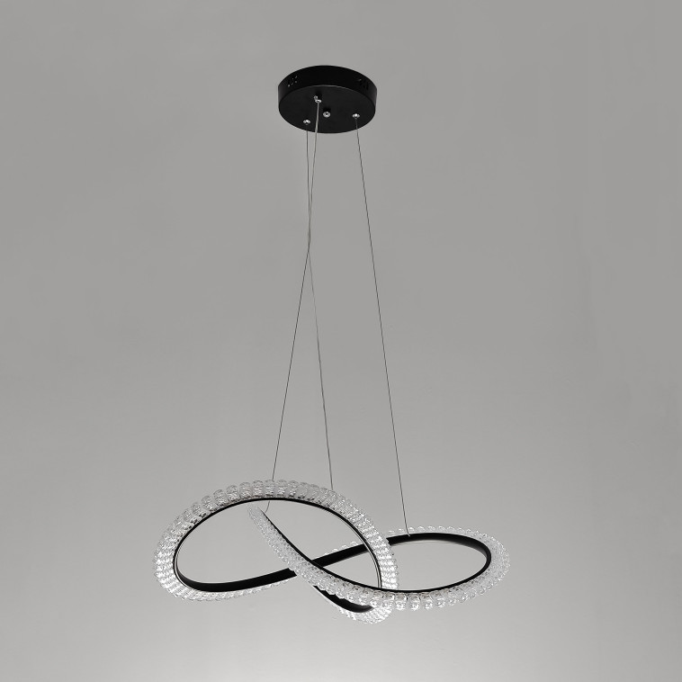 Картинка Люстра светодиодная 1 плафон 57*80 см 43Вт 10750LM 20м2 3 цвета пульт черный Baizheng