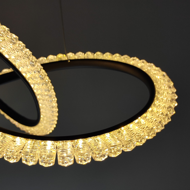 Фотография Люстра светодиодная 1 плафон 57*80 см 43Вт 10750LM 20м2 3 цвета пульт черный Baizheng