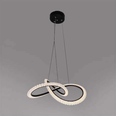 Люстра светодиодная 1 плафон 57*80 см 43Вт 10750LM 20м2 3 цвета пульт черный Baizheng