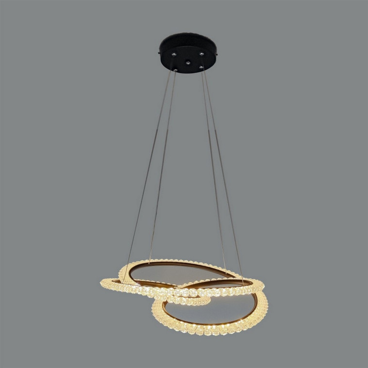 Люстра светодиодная 1 плафон 57*80 см 49 Вт 12250LM 25м2 3 цвета пульт черный Baizheng