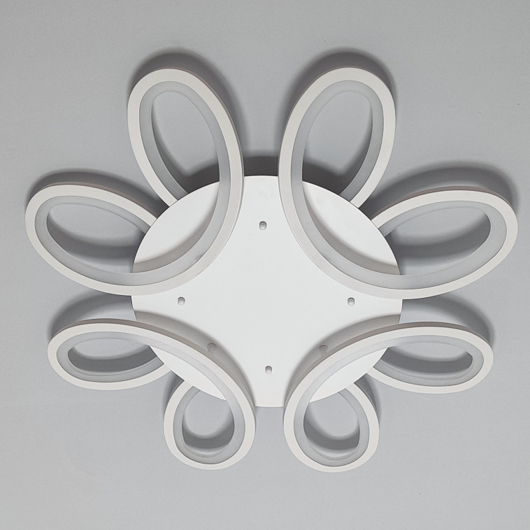 Рисунок Люстра светодиодная 4 плафона 74*11 см 48Вт 12000LM 22м2 3 цвета пульт белый Baizheng