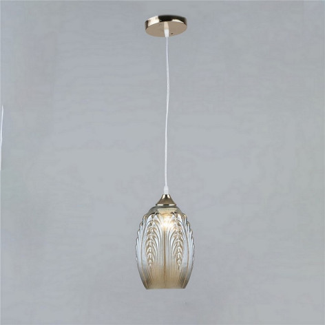 Люстра кухонная 1 плафон 15*22*80 см Е27 60Вт 4м2 плафон стекло золото Baizheng