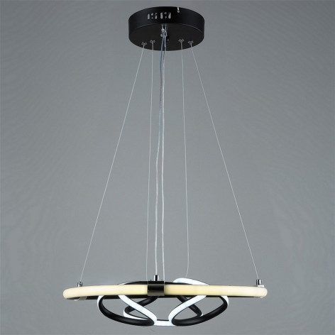 Люстра светодиодная кухонная 2 плафона 45*50 см 114Вт 14250LM 30м2 3 цвета прилож пульт черный Baizheng