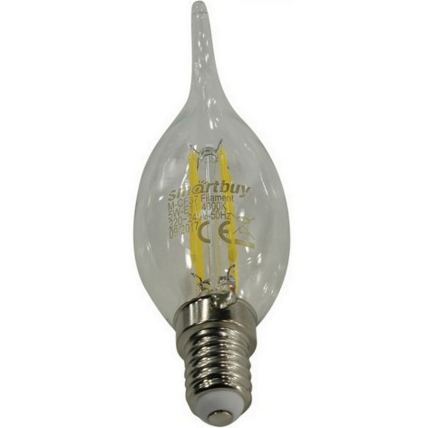 Лампа светодиодная Е14 5Вт 4000К FIL свеча на ветру C37 (10/100) Smartbuy