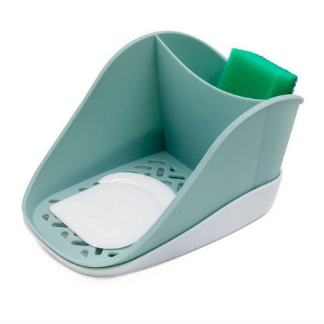 Подставка пластиковая для моющего средства и губки 190х127х102 мм серая maxi Krita Berossi