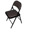 Мини фото Стул металлический складной 960х470х450 мм мягкое сиденье черно-коричневый Baizheng