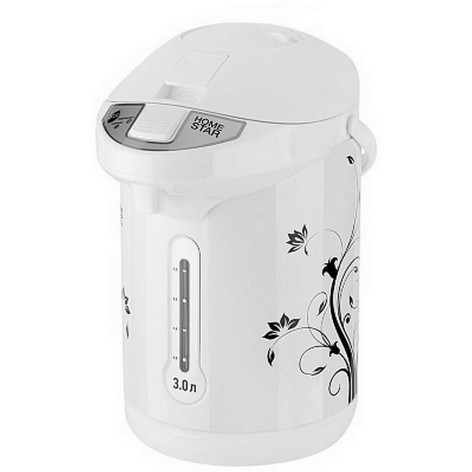 Термопот 3 л 750 Вт нержавеющая сталь колба 2 режима Цветок серый на белом HS-5005 HomeStar