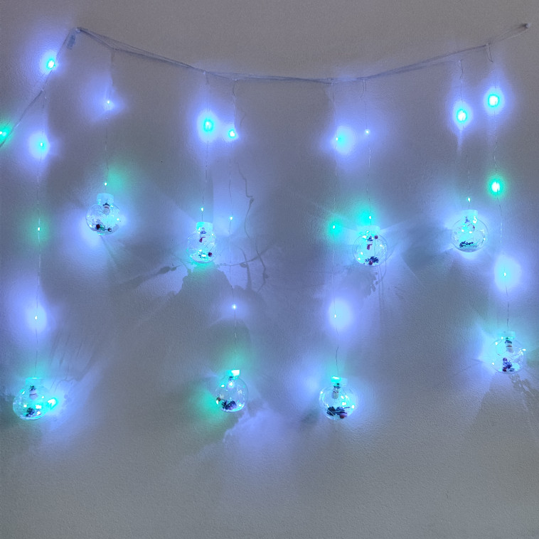 Картинка Гирлянда светодиодная 5 м 10led занавес шар елка шишка вишня снег мультик NP-1187 Fex
