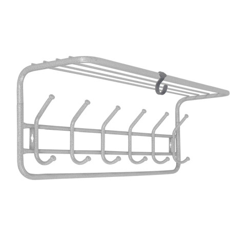Вешалка металлическая настенная 73х22х26,5 см 6 крючков с полкой белый 80 ЗМИ Вешалка металлическая настенная 73х22х26,5 см 6 крючков с полкой белый 80 ЗМИ