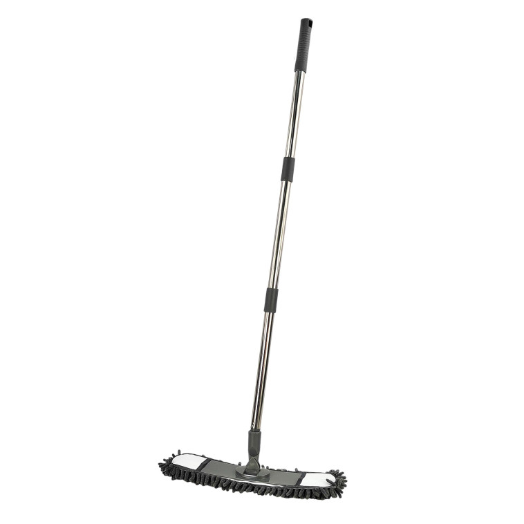 Основание для швабры пластиковое 39*8,5*6 см с тряпкой лапша с ручкой Графит Baizheng