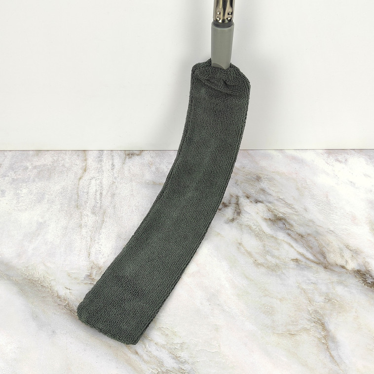 Фото Основание для швабры пластиковое гибкое 41*7,5*2,5 см с тряпкой с ручкой Графит Baizheng