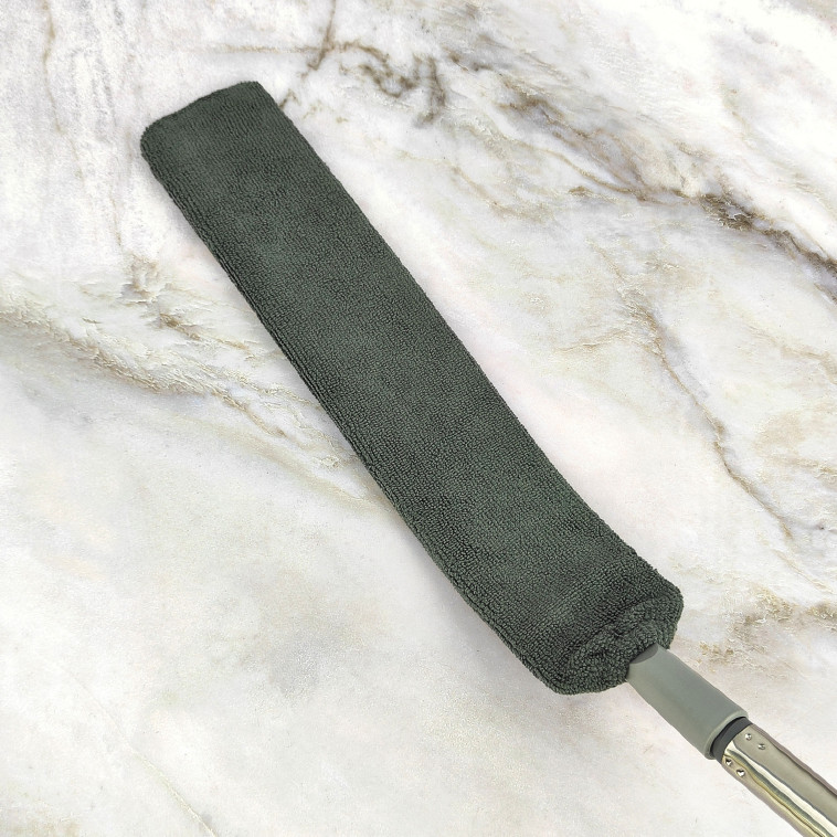 Изображение Основание для швабры пластиковое гибкое 41*7,5*2,5 см с тряпкой с ручкой Графит Baizheng