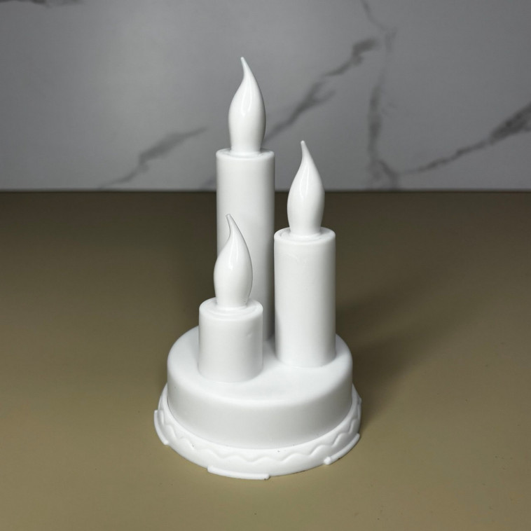 Фото Светильник светодиодный 8.5*14 см 3ААА белый Три свечи NP-3112 Baizheng