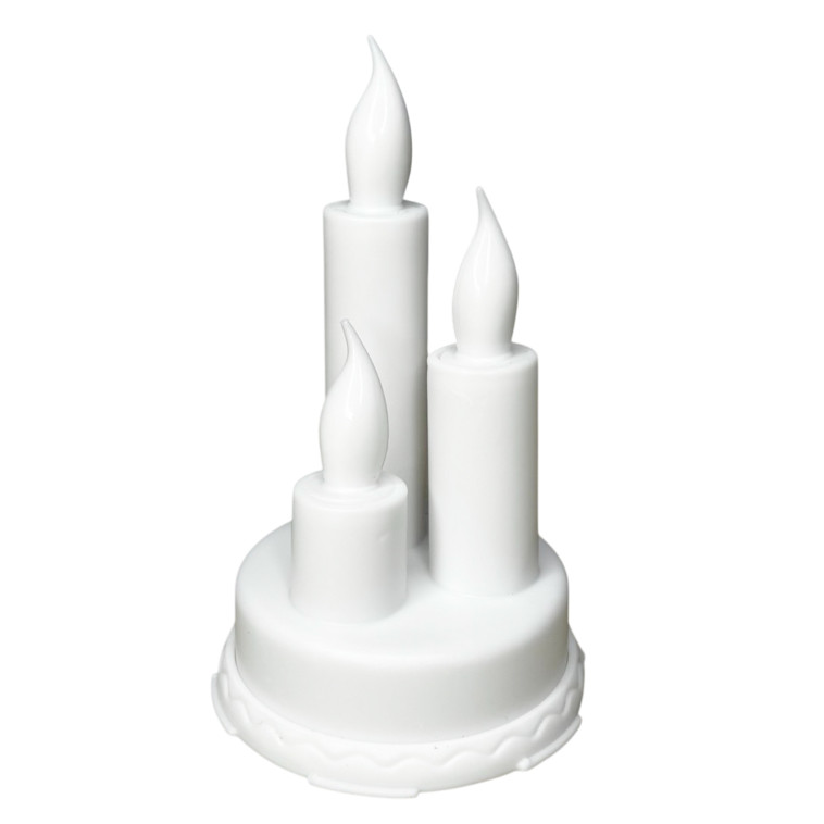 Светильник светодиодный 8.5*14 см 3ААА белый Три свечи NP-3112 Baizheng