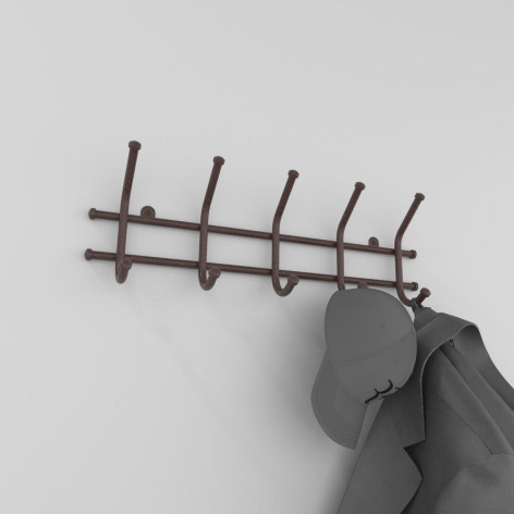 Вешалка металлическая настенная 48х8х16,5 см медный антик Норма 5 ЗМИ Вешалка металлическая настенная 48х8х16,5 см медный антик Норма 5 ЗМИ