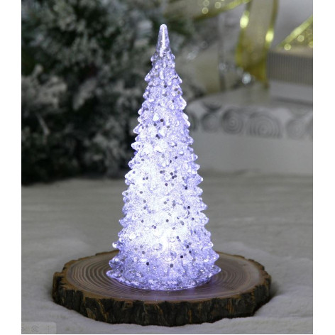 Сувенир новогодний с подсветкой 17 см серебро Волшебная красавица