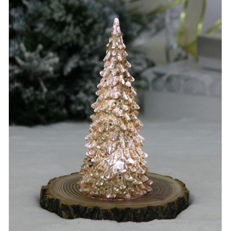 Сувенир новогодний с подсветкой 17 см золото Волшебная красавица