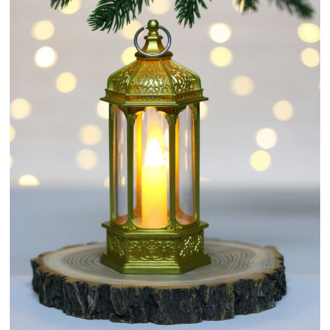 Сувенир новогодний с подсветкой 6,2*13,5 см золото Тайна