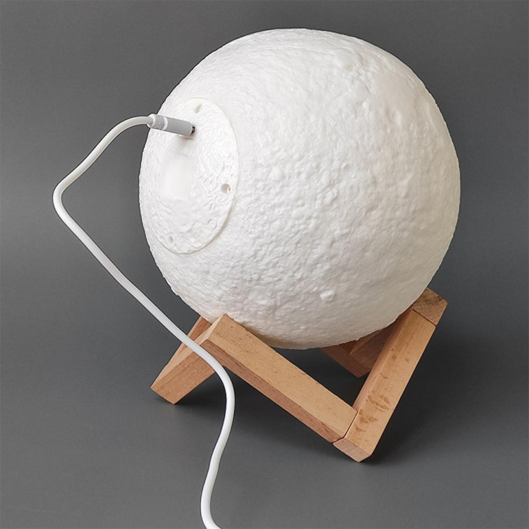 Фотография Ночник светодиодный 15 см 5 Вт USB пульт подставка дерево Луна Baizheng