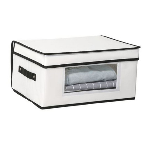 Ящик текстильный 24 л 30*30*20 см для хранения вещей крышка складной белый Baizheng