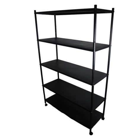 Стелаж металлический 4-х ярусный 100х40х152 cm на колесах черный Baizheng