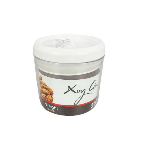 Банка пластиковая для сыпучих продуктов  0,5 л вакуум крышка прозрачный Baizheng